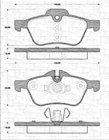 Комплект тормозных колодок (MAGNETI MARELLI: 363702161234)