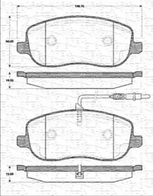 Комплект тормозных колодок (MAGNETI MARELLI: 363702161236)