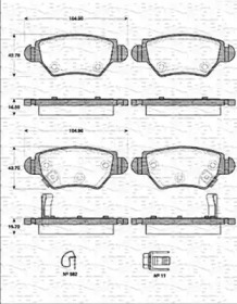 Комплект тормозных колодок (MAGNETI MARELLI: 363702161261)