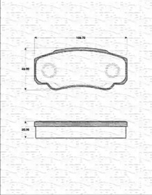 Комплект тормозных колодок (MAGNETI MARELLI: 363702161280)