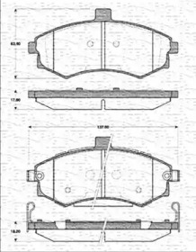 Комплект тормозных колодок (MAGNETI MARELLI: 363702161296)