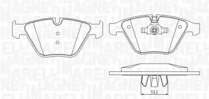 Комплект тормозных колодок (MAGNETI MARELLI: 363916060150)