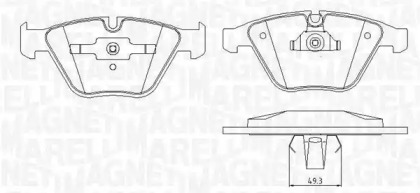 Комплект тормозных колодок (MAGNETI MARELLI: 363916060151)