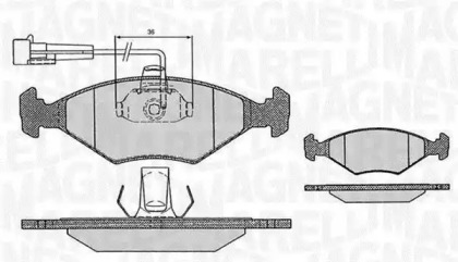 Комплект тормозных колодок (MAGNETI MARELLI: 363916060234)