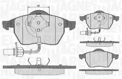 Комплект тормозных колодок (MAGNETI MARELLI: 363916060261)