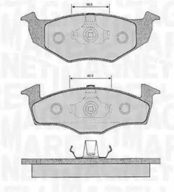 Комплект тормозных колодок (MAGNETI MARELLI: 363916060391)