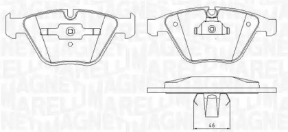 Комплект тормозных колодок (MAGNETI MARELLI: 363916060583)