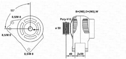 Генератор (MAGNETI MARELLI: 943346001010)