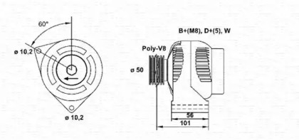 Генератор (MAGNETI MARELLI: 943346039010)