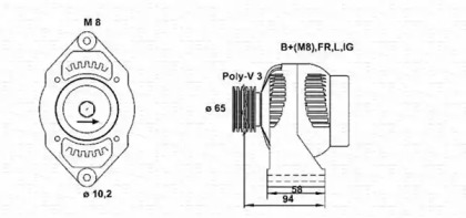 Генератор (MAGNETI MARELLI: 943346103010)