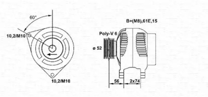 Генератор (MAGNETI MARELLI: 943355067010)