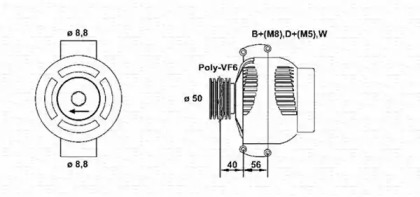 Генератор (MAGNETI MARELLI: 943355134010)