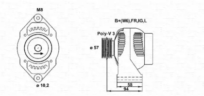 Генератор (MAGNETI MARELLI: 943356582010)