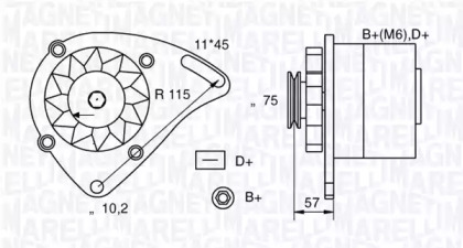 Генератор (MAGNETI MARELLI: 063321067010)