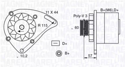 Генератор (MAGNETI MARELLI: 063321173010)