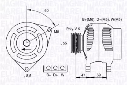 Генератор (MAGNETI MARELLI: 063341351010)