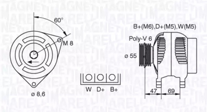 Генератор (MAGNETI MARELLI: 063341345010)