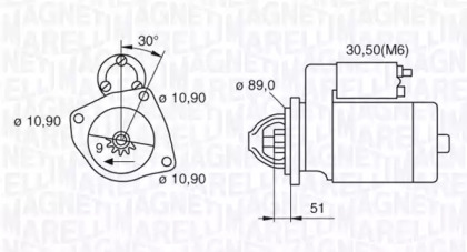 Стартер (MAGNETI MARELLI: 063522310030)