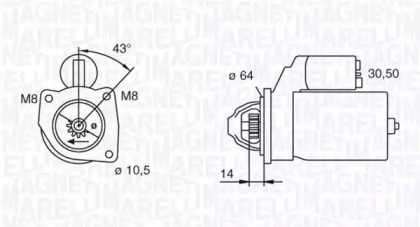 Стартер (MAGNETI MARELLI: 063101023010)