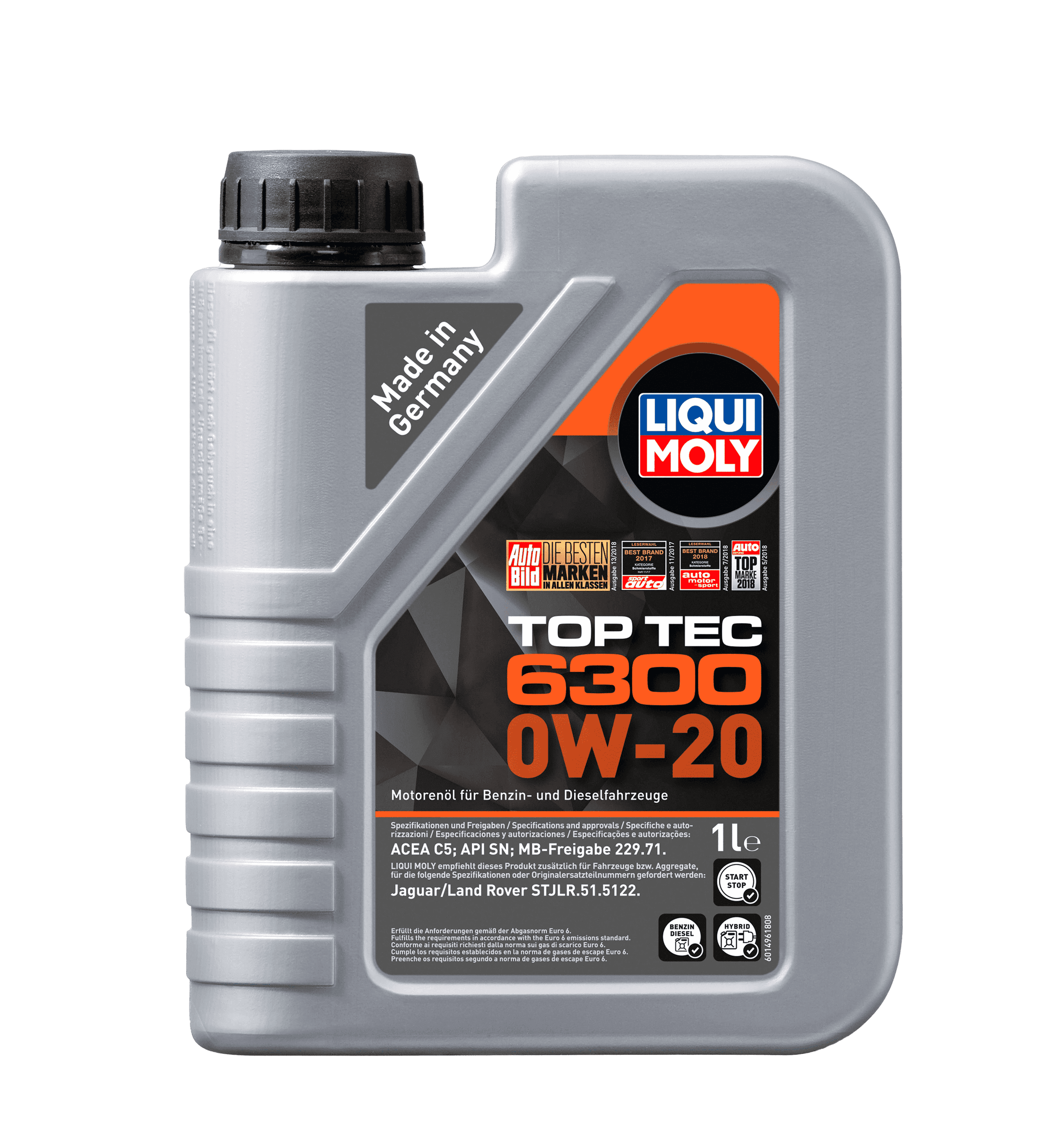 Моторное масло Liqui Moly Top Tec 6300 0W-20, 1л (LiquiMoly: 21216)