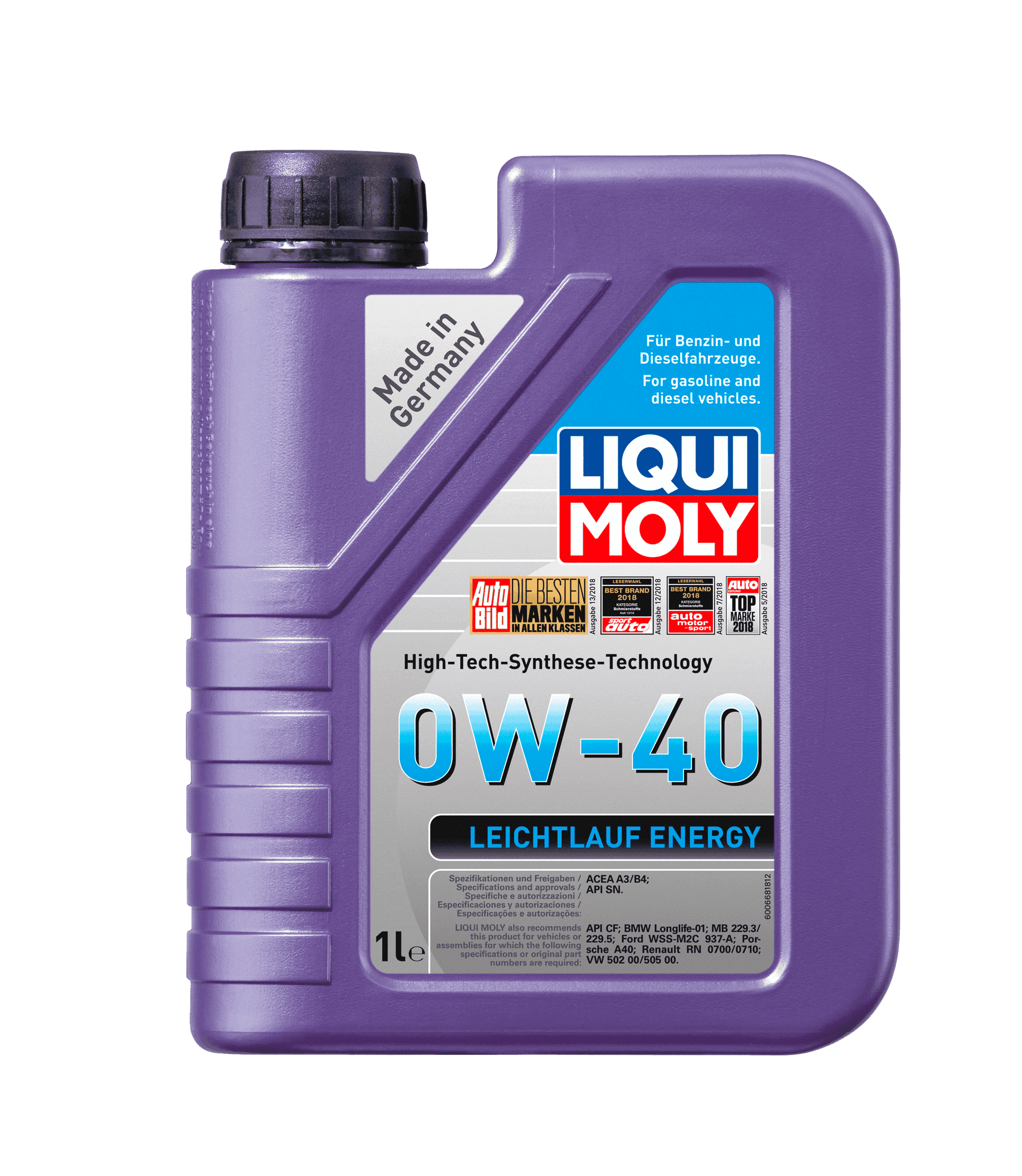 Моторное масло Liqui Moly Leichtlauf Energy 0W-40, 1л (LiquiMoly: 21222)