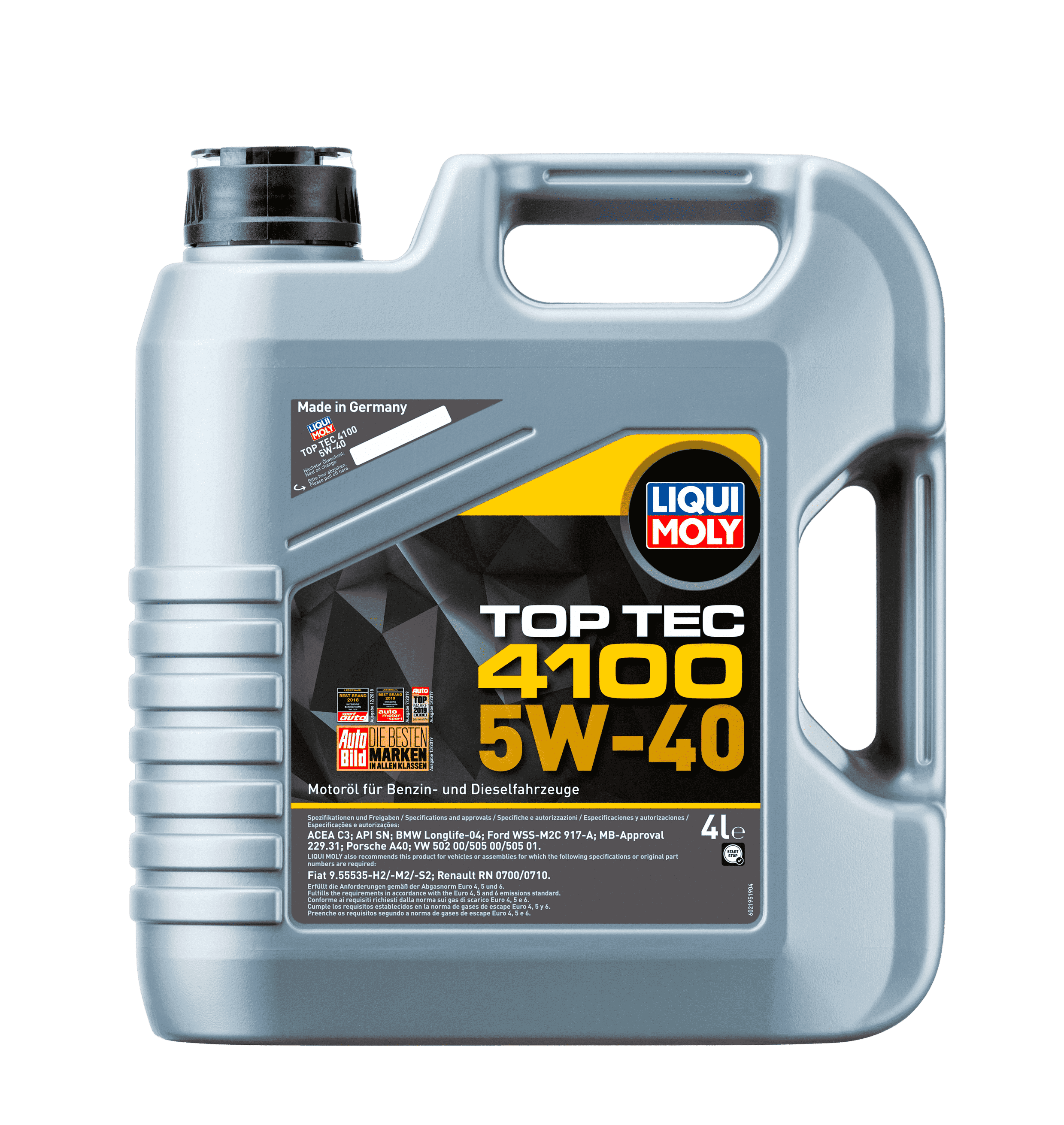 Моторное масло Liqui Moly Top Tec 4100 5W-40, 4л (LiquiMoly: 2195)