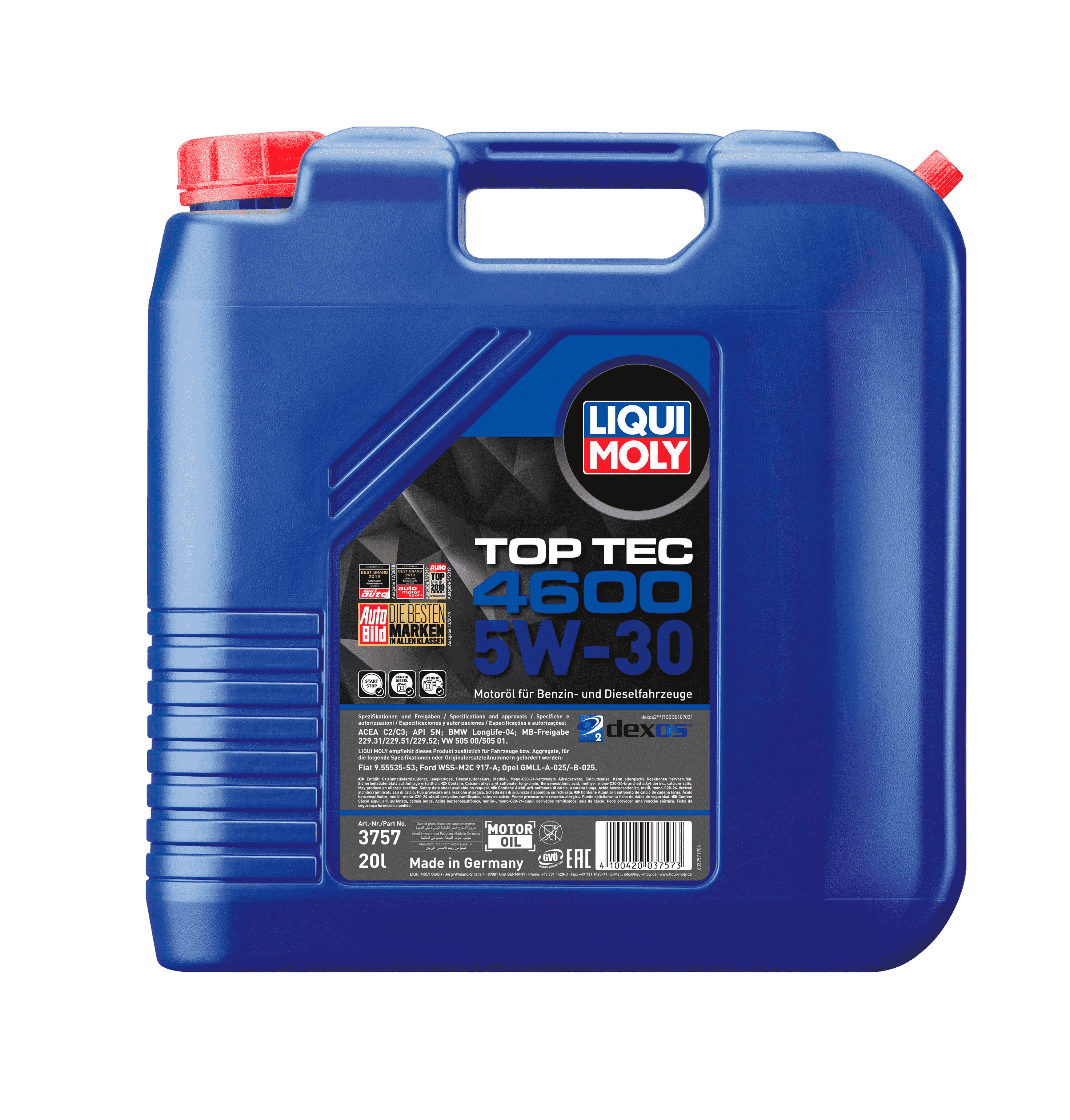 Моторное масло Liqui Moly Top Тес 4600 5W-30, 20л (LiquiMoly: 3757)