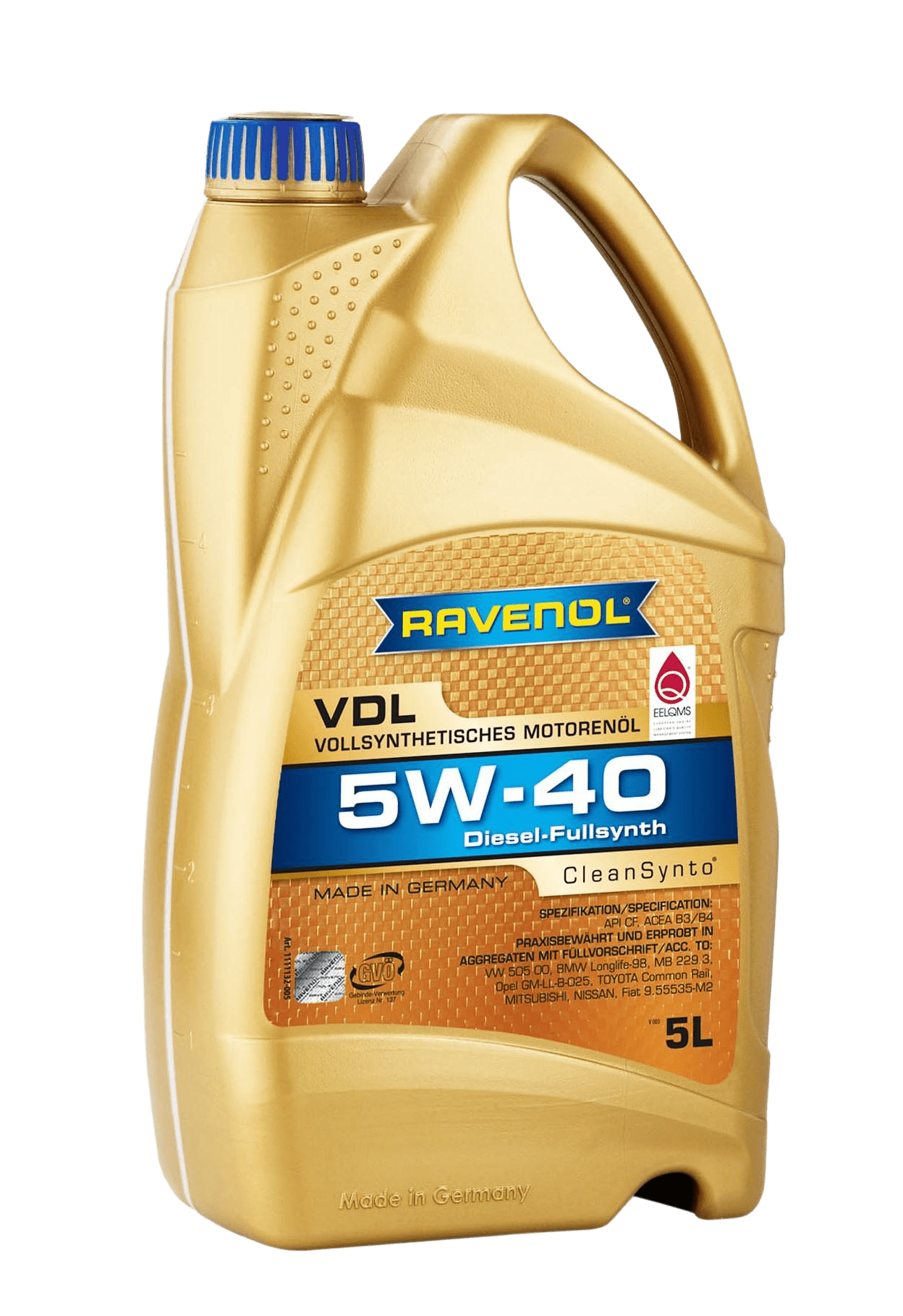 Моторное масло Ravenol VDL SAE 5W-40, 5л (RAVENOL: 1111132-005-01-999)