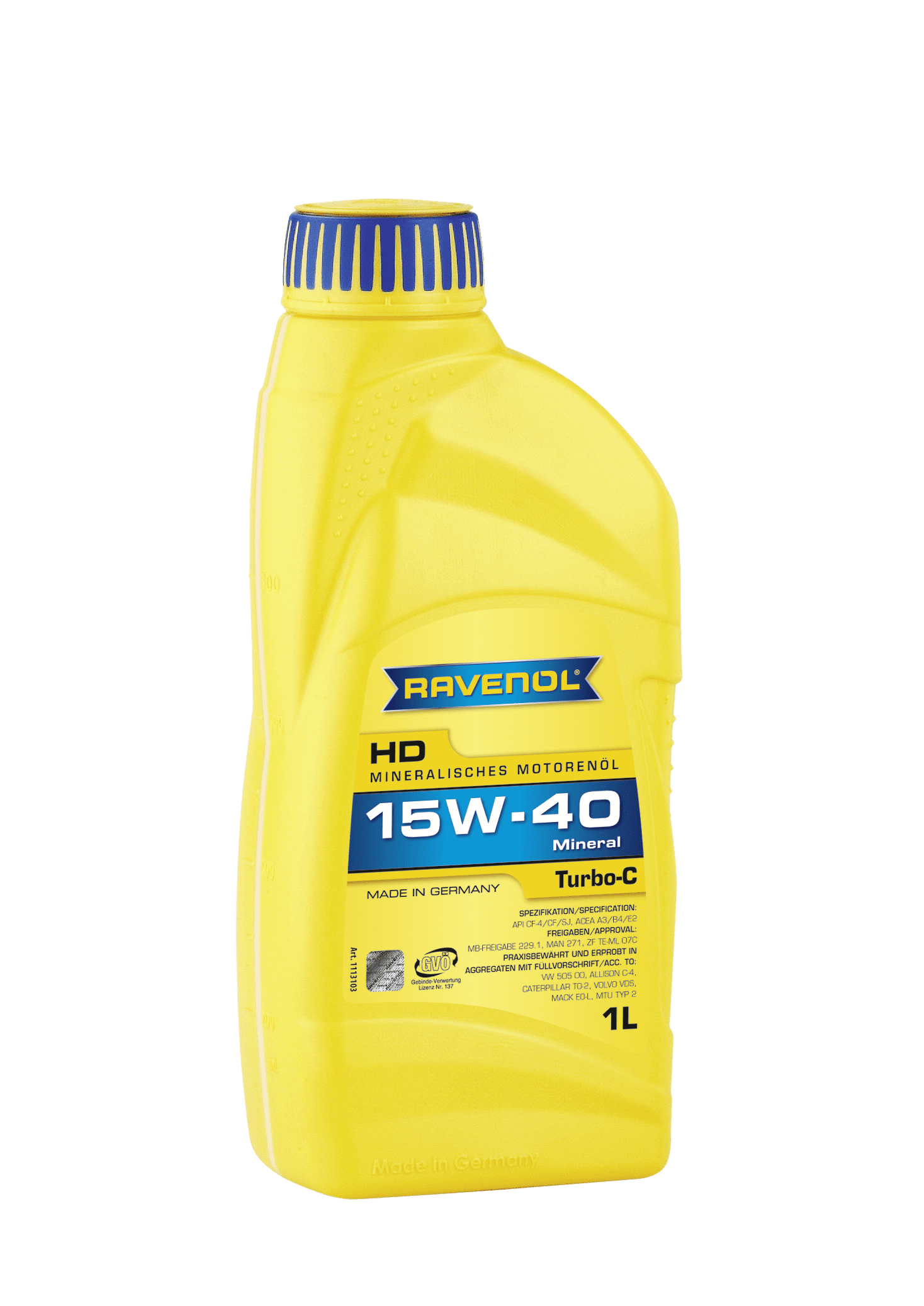 Моторное масло Ravenol Turbo-C HD-C SAE 15W-40, 1л (RAVENOL: 1113103-001-01-999)