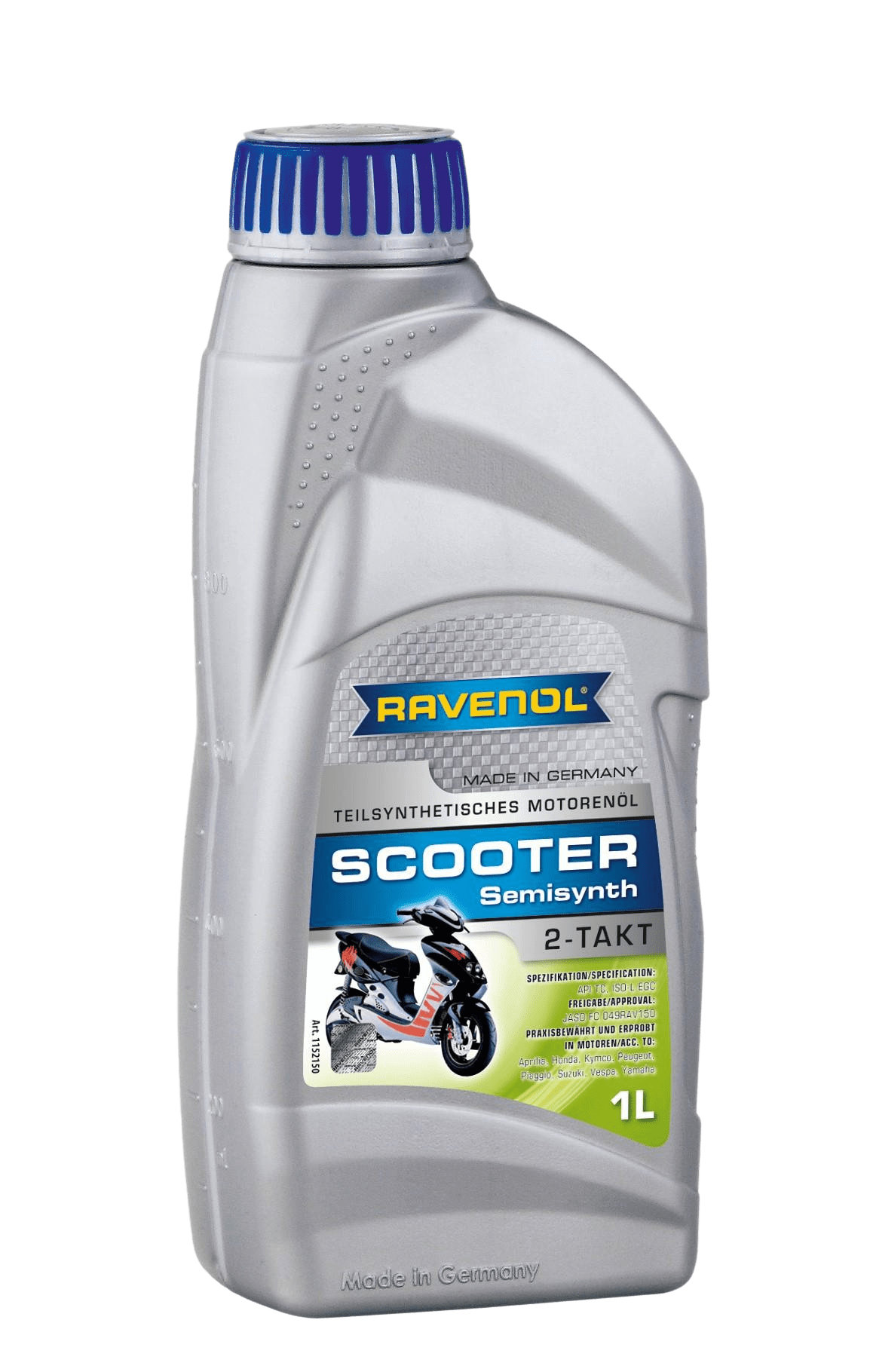 Моторное масло Ravenol SCOOTER 2-Takt Teilsynth., 1л (RAVENOL: 1152150-001-01-999)