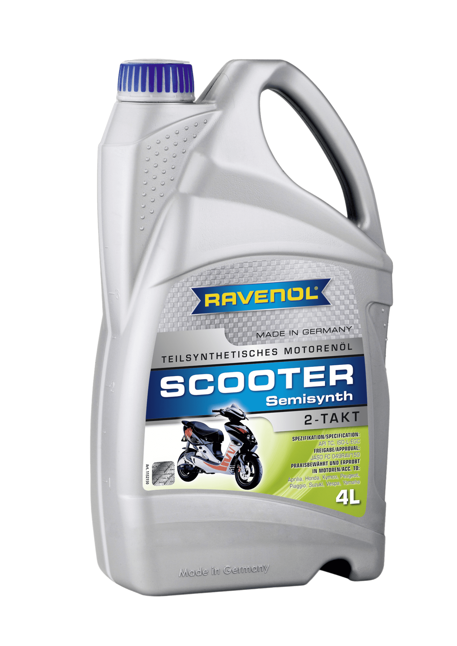 Моторное масло Ravenol SCOOTER 2-Takt Teilsynth., 4л (RAVENOL: 1152150-004-01-999)