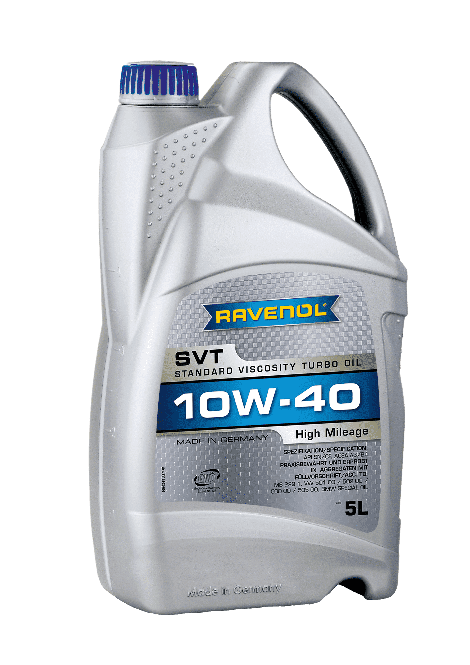 Моторное масло Ravenol SVT Stand.Viscosity Turbo Oil SAE 10W-40, 5л (RAVENOL: 1116103-005-01-999)