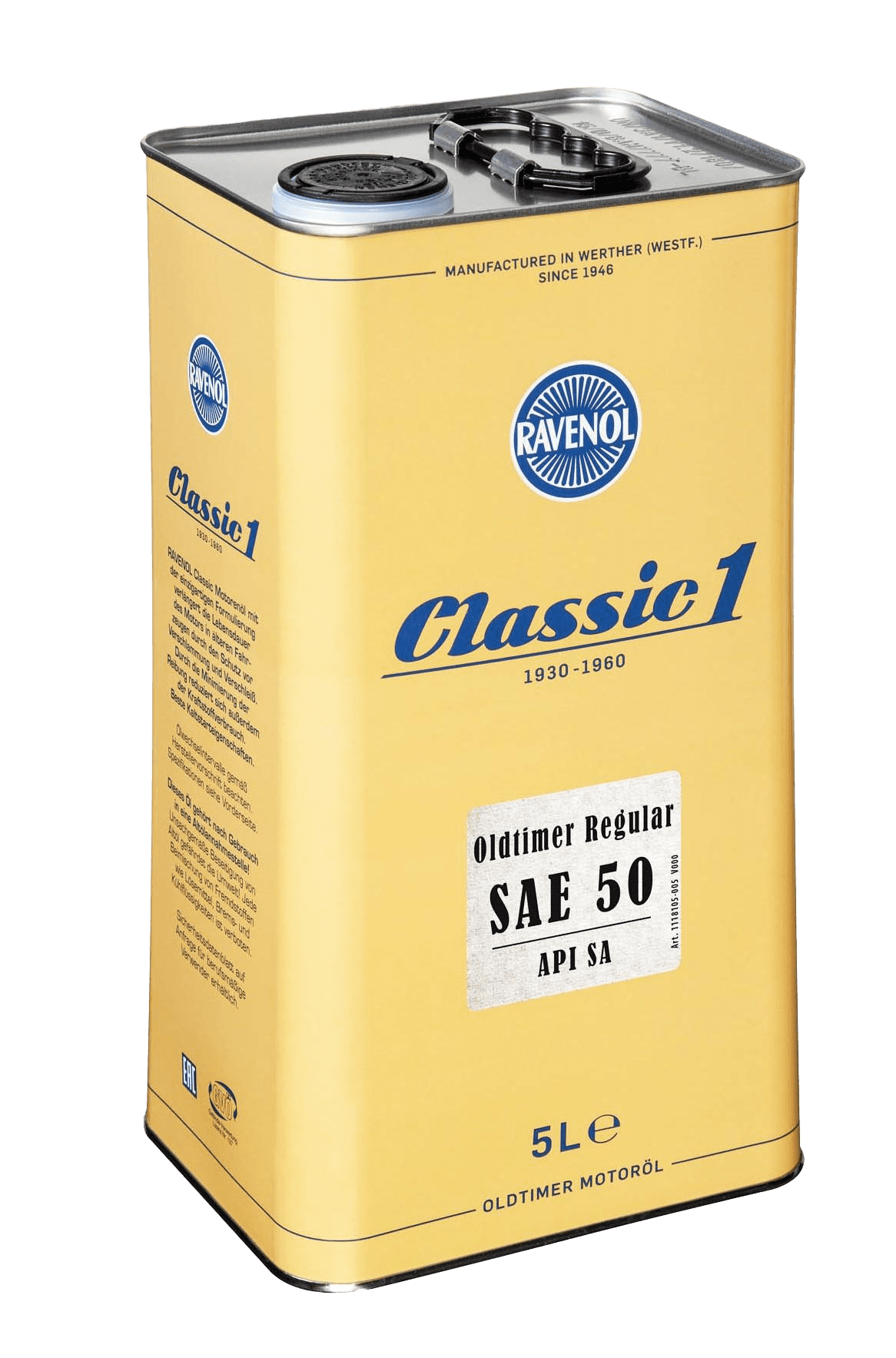 Моторное масло Ravenol Oldtimer Regular, 5л (RAVENOL: 1118105-005-01-999)