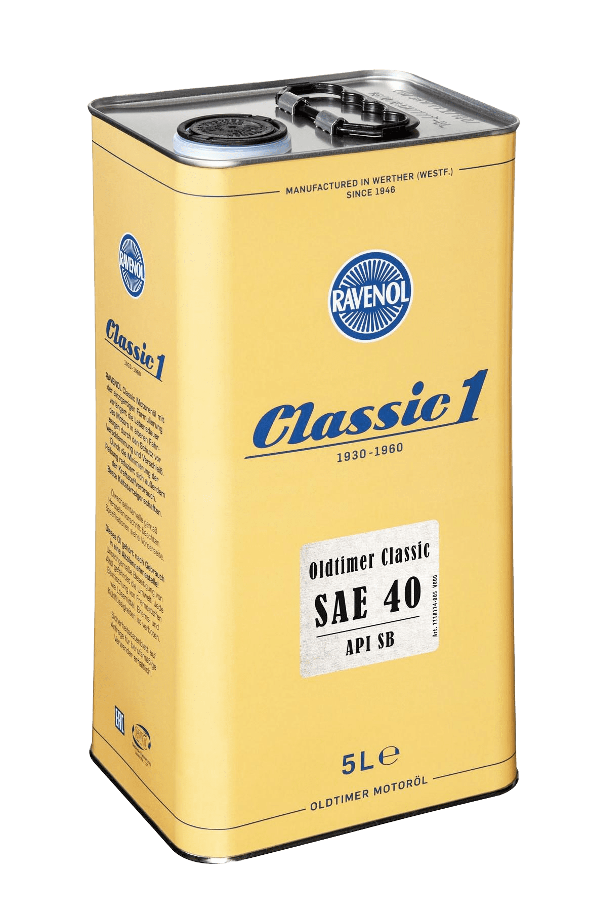 Моторное масло Ravenol Oldtimer Classic, 5л (RAVENOL: 1118114-005-01-999)