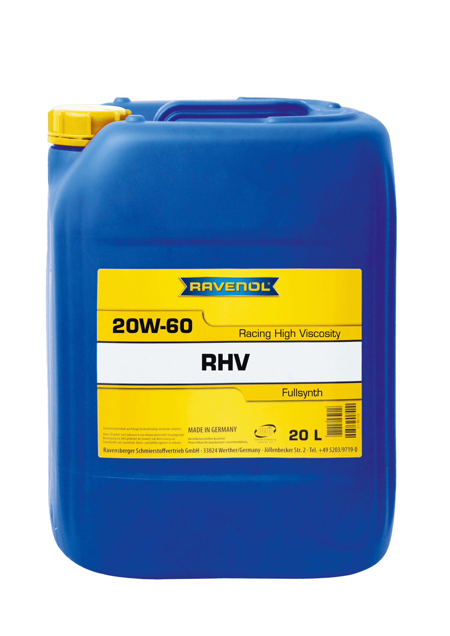 Моторное масло Ravenol RHV Racing High Viscosity SAE 20W-60, 20л (RAVENOL: 1141101-020-01-999)