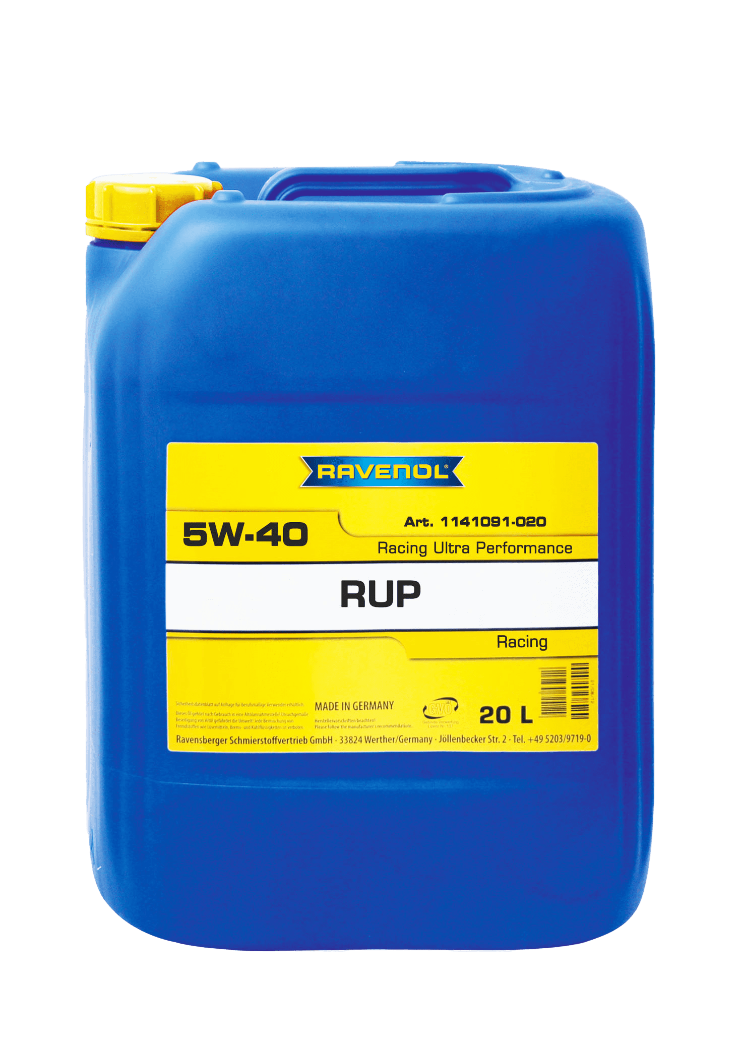 Моторное масло Ravenol RUP Racing Ultra Performance SAE 5W-40, 20л (RAVENOL: 1141091-020-01-999)