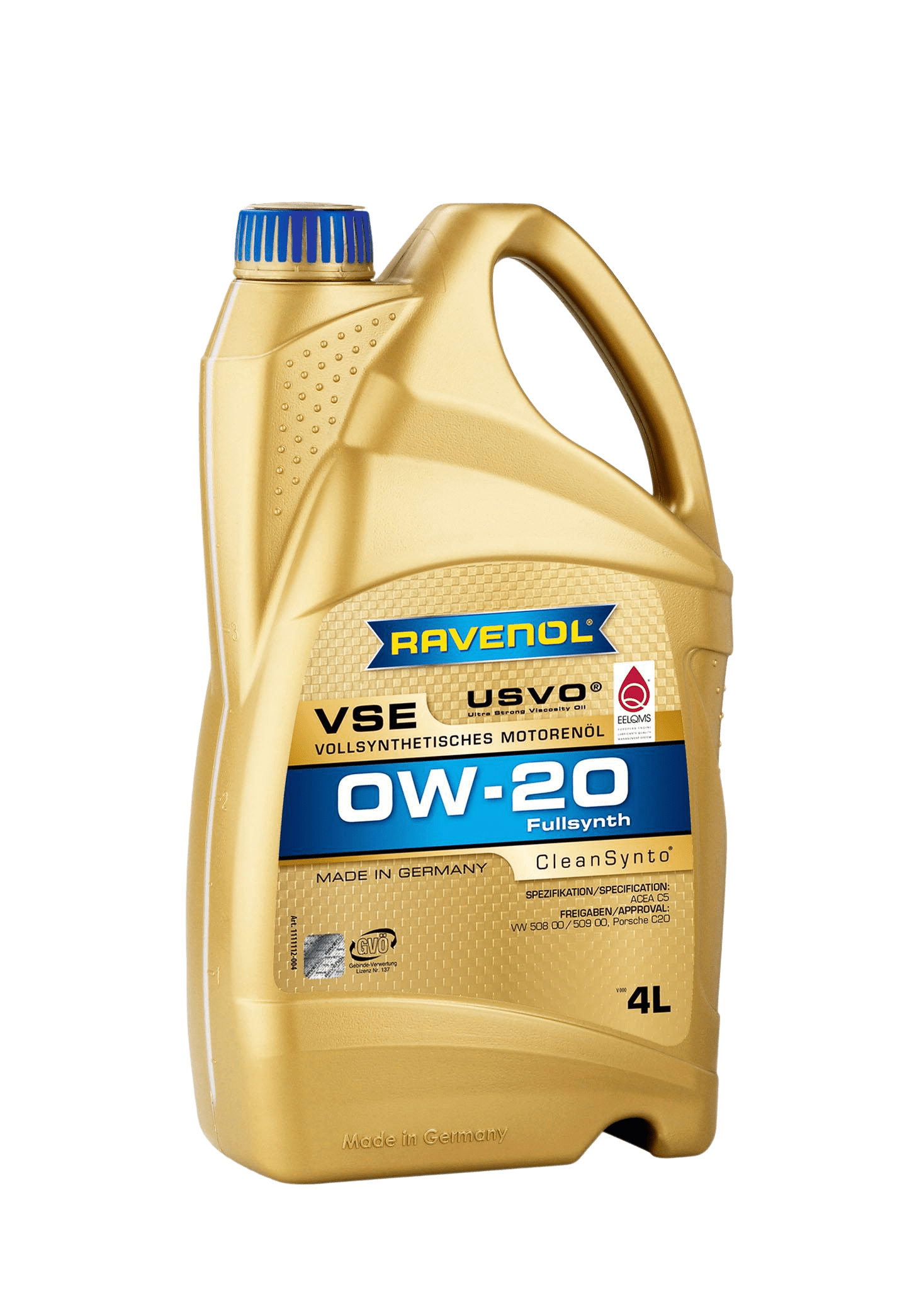 Моторное масло Ravenol VSE SAE 0W-20, 4л (RAVENOL: 1111112-004-01-999)