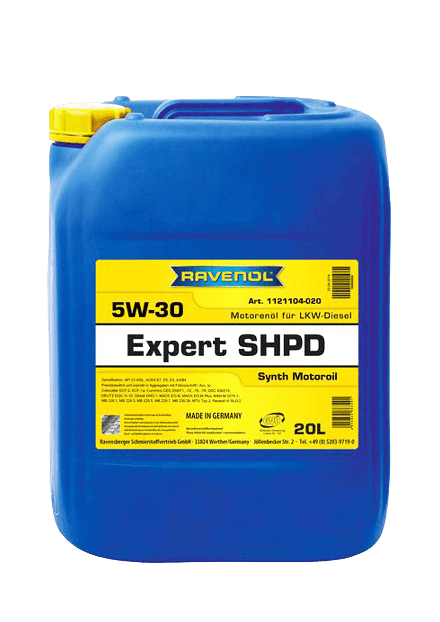 Моторное масло Ravenol Expert SHPD SAE 5W-30, 20л (RAVENOL: 1121104-020-01-999)