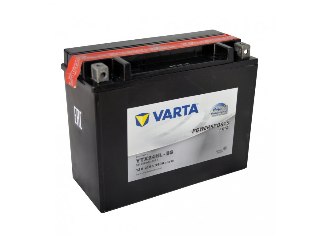 Аккумулятор Varta Powersports AGM High Performance 521 908 034 (21 A/h), 340A R+ (VARTA: 521908034)