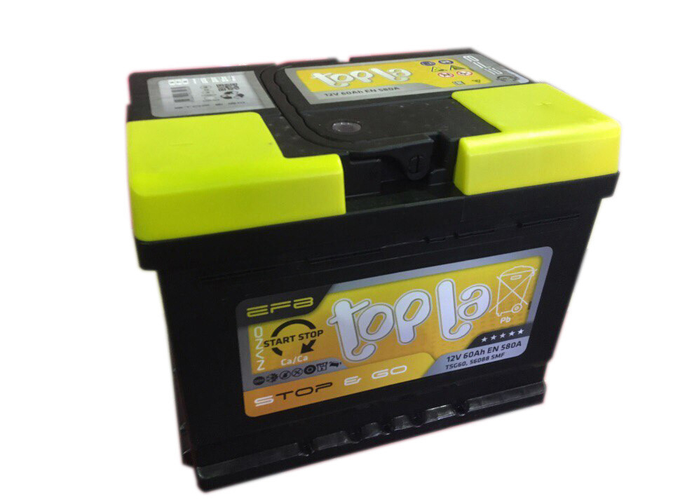 Аккумулятор Topla EFB Stop & Go (60 A/h), 580A R+ (Topla: 112060)