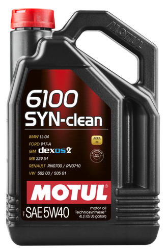 MOTUL 5W40 (4L) 6100 SYN-CLEAN МАСЛО МОТОРНОЕ\ACEA C3 API SN BMW LL-04 MB 229.51 VW 505 01 DEXOS2 (MOTUL: 107942)