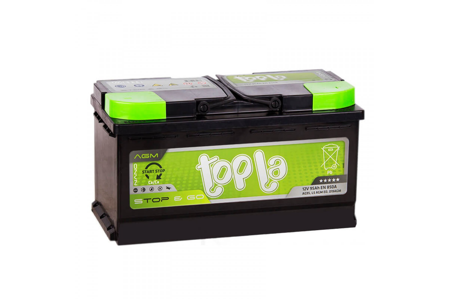 Аккумулятор Topla TOP AGM Stop & Go (80 A/h), 800A R+ (Topla: 114080)