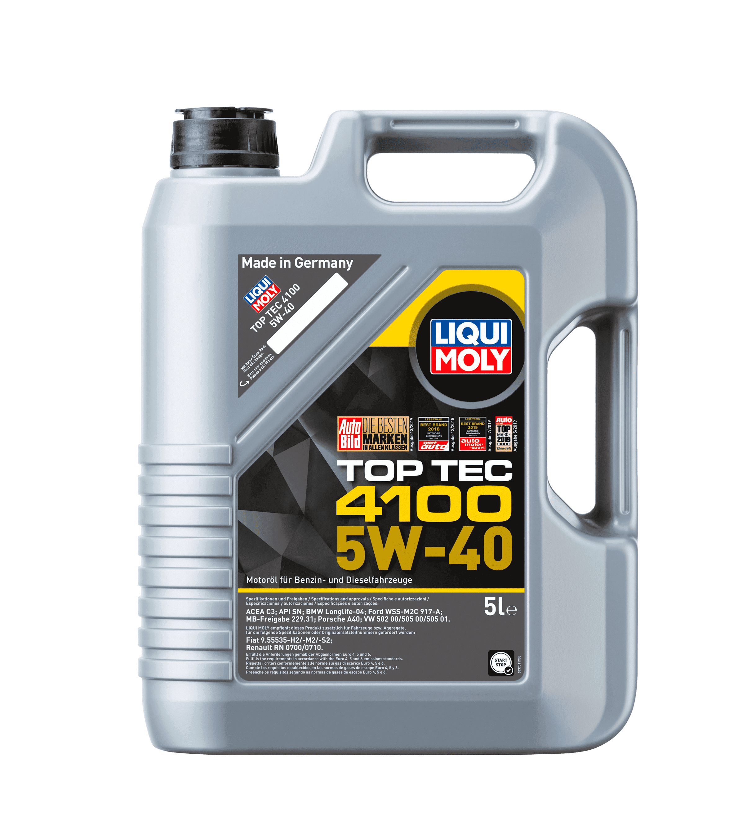 Моторное масло Liqui Moly Top Tec 4100 5W-40, 5л (LiquiMoly: 9511)