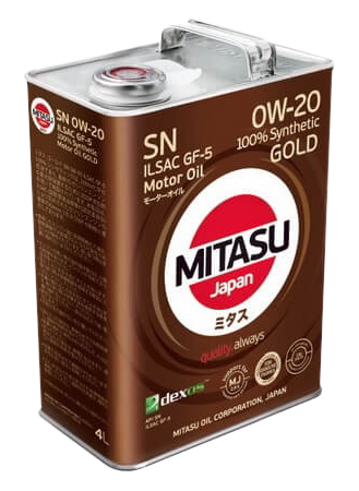 Моторное масло MITASU GOLD SN 0W-20, 4л (MITASU: MJ-102-4)