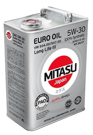 Моторное масло MITASU EURO PAO LL III OIL 5W-30, 4л (MITASU: MJ-210-4)