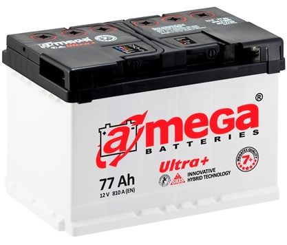 Аккумулятор A-mega Ultra Plus (77 A/h), 810А R+ (A-mega: AU+ 77.0)