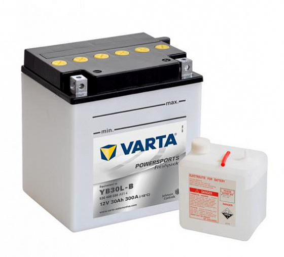 Аккумулятор Varta Powersports Freshpack 530 400 030 (30 A/h), 300A R+ (VARTA: 530 400 030)