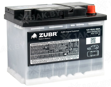 Аккумулятор Zubr Original (66 A/h), 660А R+ (Zubr: СТ66R)