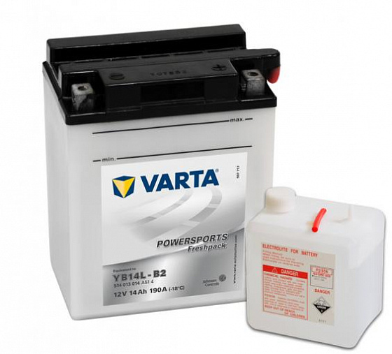 Аккумулятор Varta Powersports Freshpack 514 013 014 (14 A/h), 190A R+ (VARTA: 514 013 014)