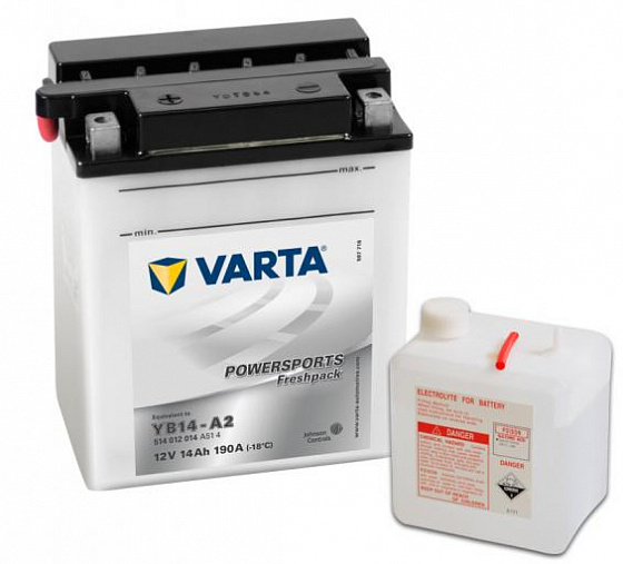 Аккумулятор Varta Powersports Freshpack 514 012 014 (14 A/h), 190A L+ (VARTA: 514 012 014)